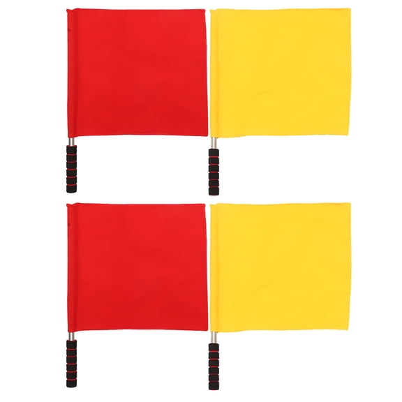 STRANDCHIC 4Pcs Sports Referee Flags Assorted Colors High Visibility for Soccer Volleyball Football Training