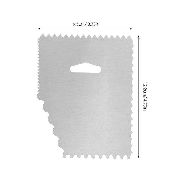 STRANDCHIC 4-Piece Aluminum Cake Decorating Comb Set for Smooth Buttercream Finish and Frosting Texture
