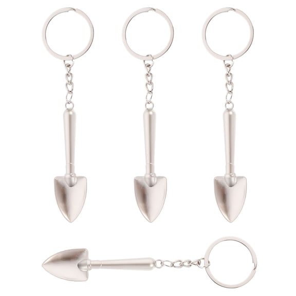 STRANDCHIC 4-Piece Metal Shovel Keychain Set, Decorative Keys for Keys, Bags, and Accessories