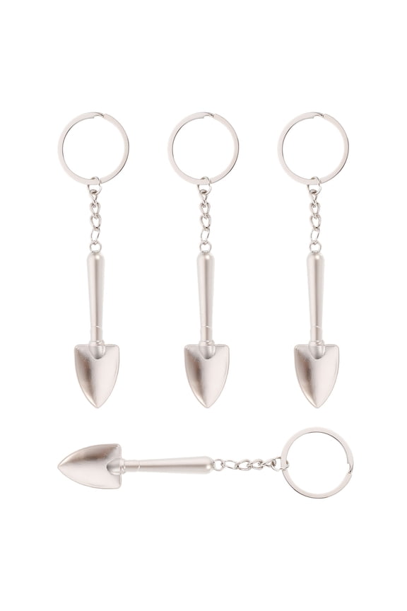 4-Piece Creative Shovel Keychain Set, Decorative Metal Key for Keys and Accessories