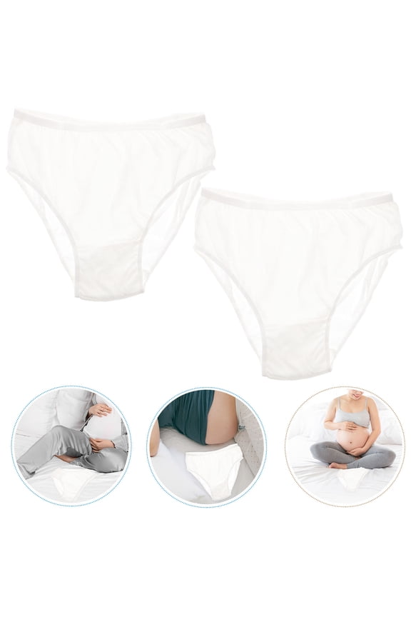 4-Pack Disposable Cotton Underwear Breathable White Postpartum Panties Comfortable for Home Use