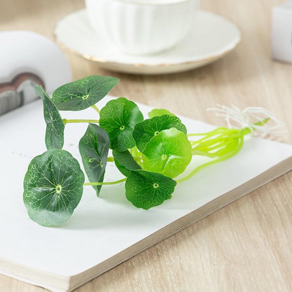 STRANDCHIC 4Pcs Green Plastic Aquarium Lotus Leaf Plant Ornament for Fish Tank Decoration