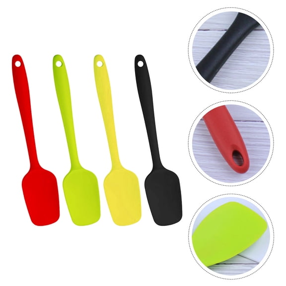 STRANDCHIC 4-Piece Silicone Kitchen Spatula Set with Hanging Holes, Cooking Utensils for Home and Restaurant Use