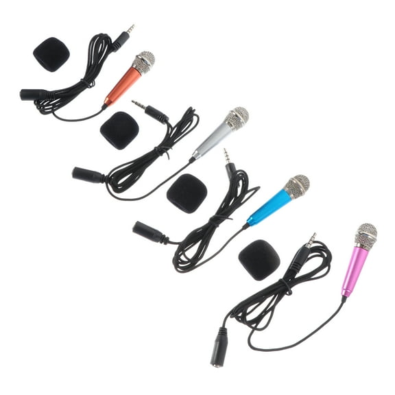 STRANDCHIC 4-Pack Mini Handheld Microphones with Metal Design for Recording, School Projects, and Everyday Use