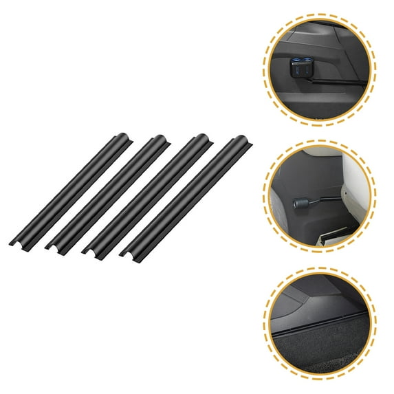 STRANDCHIC 4Pcs Car Cord Clip Black PVC Adhesive Cable Organizer for Convenient Cable Management