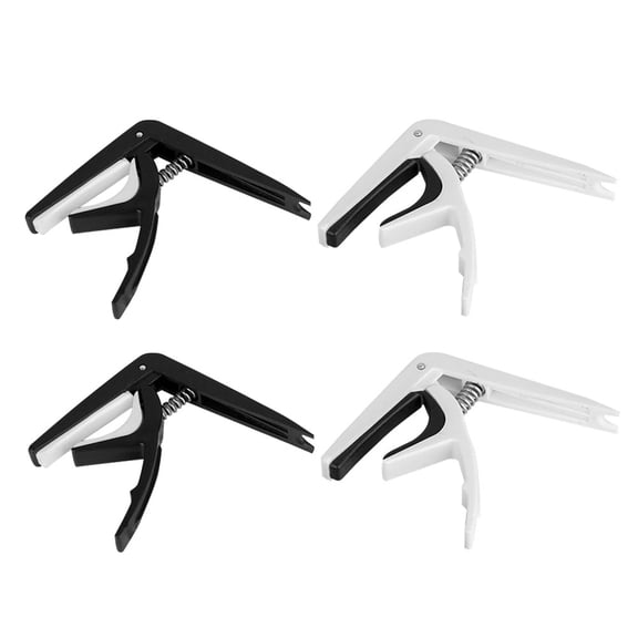 STRANDCHIC 4Pcs Black Plastic Guitar Capo Clamp Durable Tone Modifier for Guitar Use