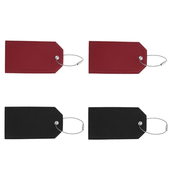 STRANDCHIC 4Pcs Portable PU Luggage Travel Tags Assorted Color Suitcase Hanging Identification