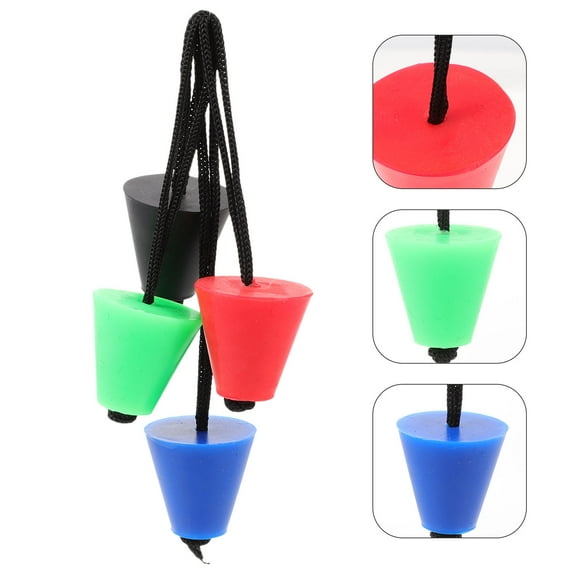 STRANDCHIC 4Pcs Kayak Drain Hole Plugs Rubber Scupper Stoppers with Lanyard for Marine Boat Use