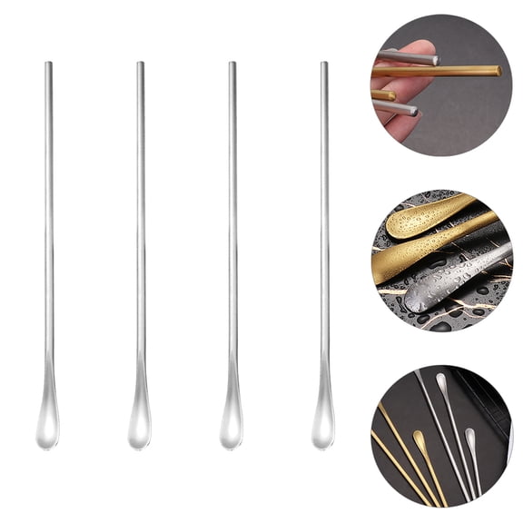 STRANDCHIC 4-Piece Coffee Spoons Set Reusable 304 Stainless Steel Flatware for Home Kitchen and Friends
