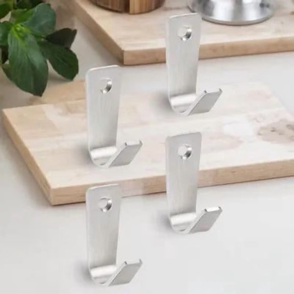 STRANDCHIC 4-Pack Stainless Steel Single Wall Hooks for Hanging Storage, Home Organization Solution