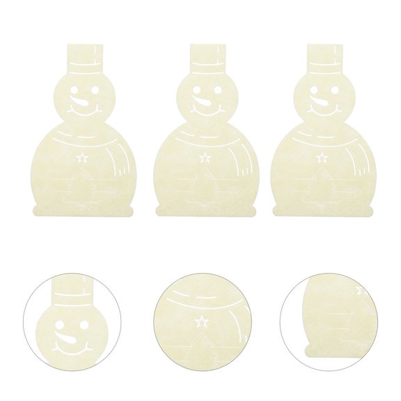 STRANDCHIC 4Pcs Snowman Christmas Cutlery Bags Felt Fork and Cutter Storage Covers in Beige