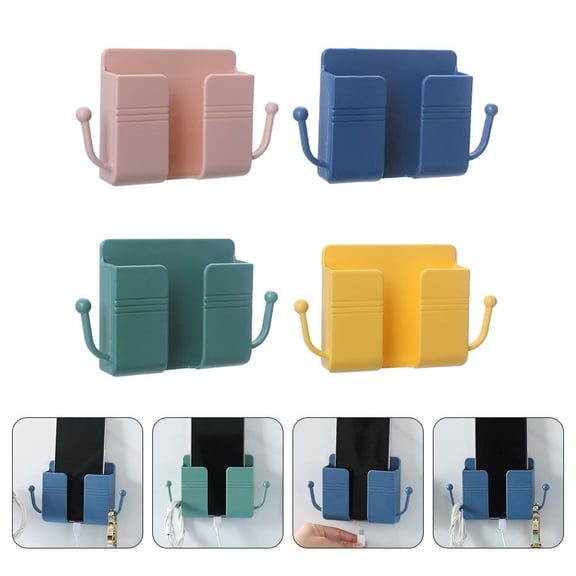 STRANDCHIC 4Pcs Traceless Wall Storage Cases Phone Charging Brackets for Neat Home Use