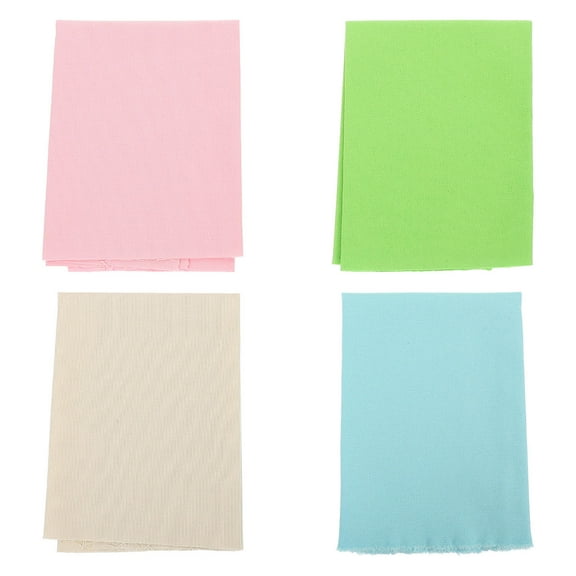 STRANDCHIC 4pcs Natural Linen Fabric Assorted Colors Cotton Material for Embroidery Sewing and Craft Supplies