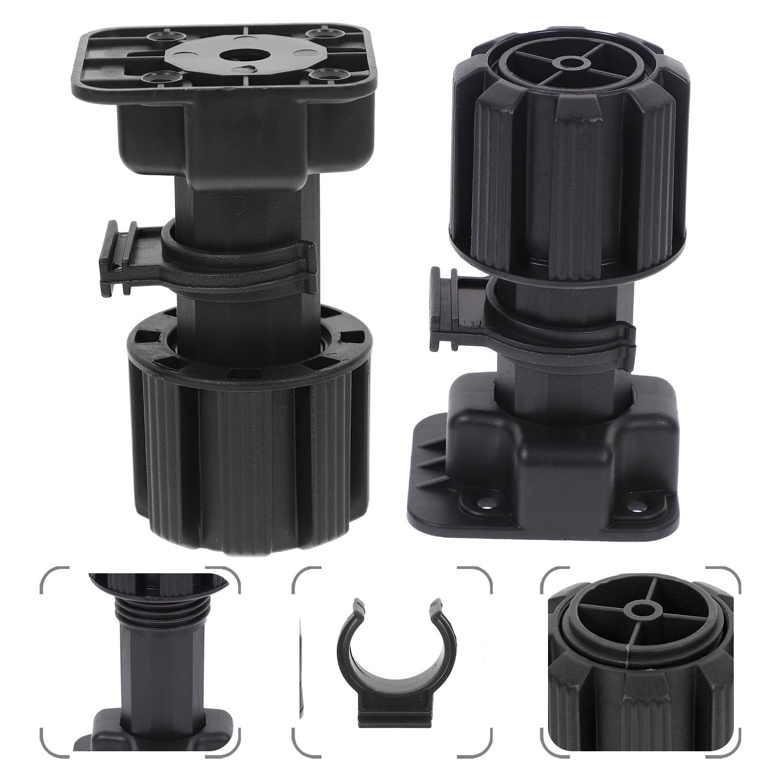 STRANDCHIC 4pcs Black Adjustable Furniture Feet for Office Chairs and ...