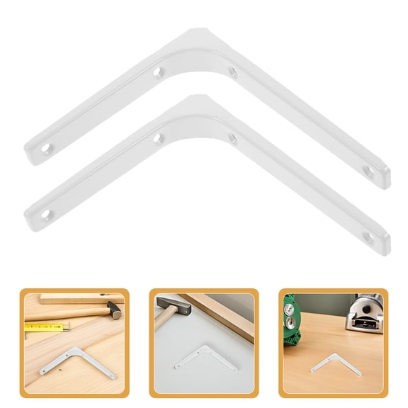 STRANDCHIC 4-Pack Heavy Duty Metal Shelf Support Brackets for Kitchen Bathroom Office Wall Mount, Modern Design