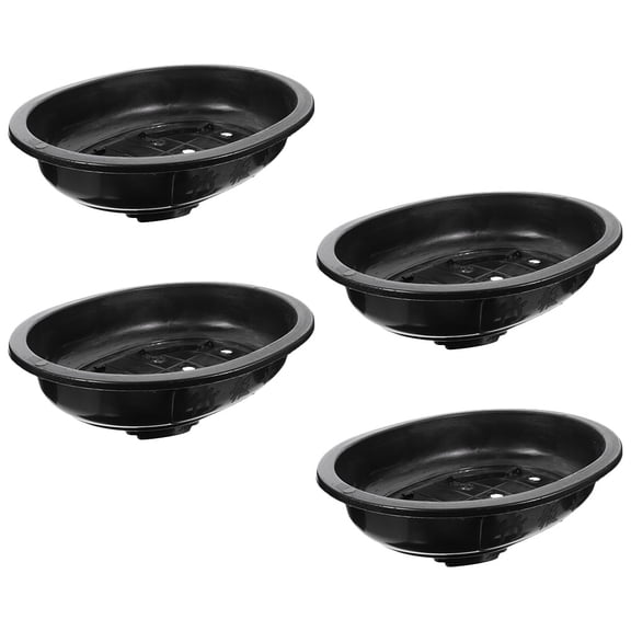 STRANDCHIC Black Large Bonsai Pots PP Material Detailing for Home Gardening 4Pcs