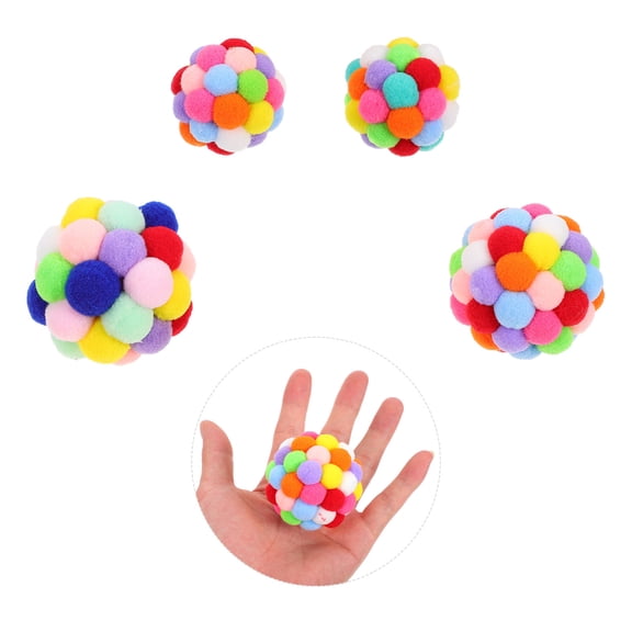 STRANDCHIC 4pcs Pet Plaything Soft Plush for Bored Indoor Cats