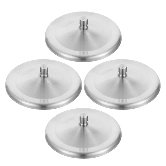 STRANDCHIC 4Pcs Stainless Steel Round Cup Covers Plated Silver for Home Coffee Tea Hot Drink
