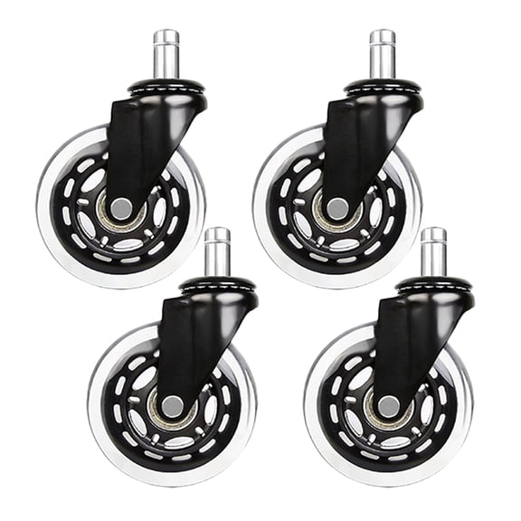 STRANDCHIC 4pcs Swivel Caster Wheels for Chair Universal Caster Wheel Black PU Replace Old Broken Wheels