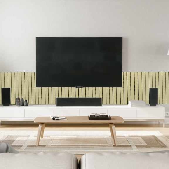 STRANDCHIC 5 Rolls of Mirror Sticker with Glass Fiber for Modern Fashion Style in Golden Color for Home Decor