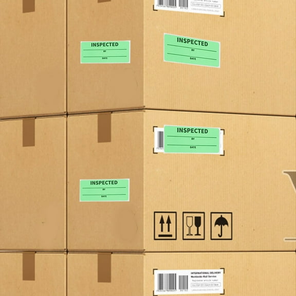 STRANDCHIC Inspection Sticker Labels Green for Warehouse Management and Shipping Handling