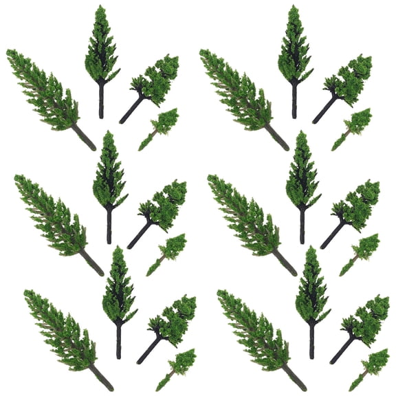 STRANDCHIC 50pcs Plastic Pine Tree Models for Crafts, Model Railroads, Dioramas, and Artistic Projects with Random Colors