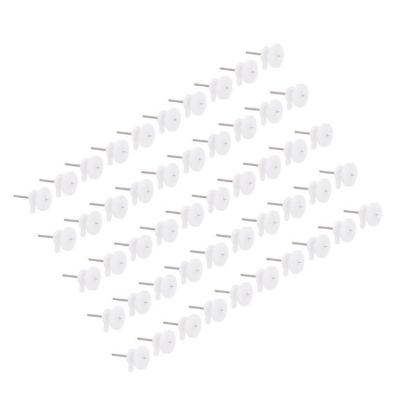 STRANDCHIC 50Pcs White Picture Hanger Nails with High Tenacity Steel and ABS for Wall Fixing