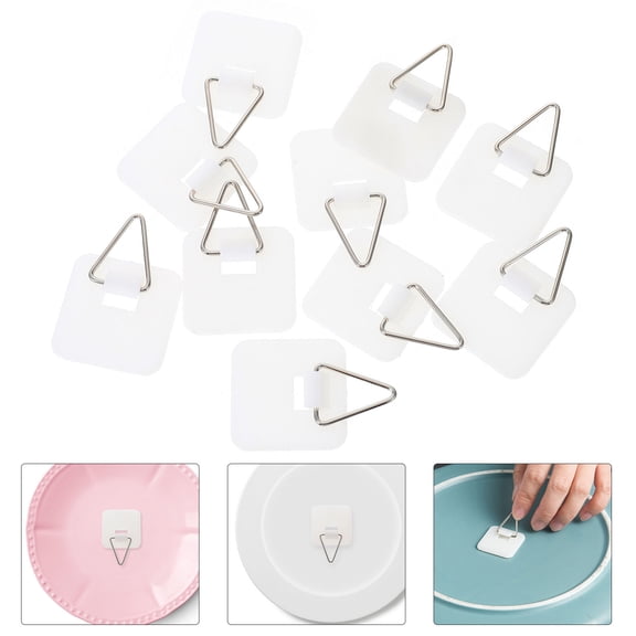 STRANDCHIC 50Pcs Practical White Dish Storage Hook Easy Install Dish Hanging Fixator