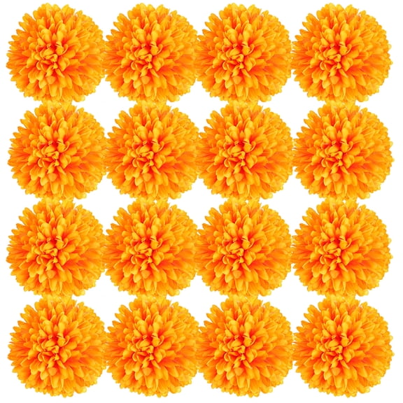 STRANDCHIC 50 Pieces Artificial Orange Chrysanthemum Flowers, Thousand Layer Simulation for Party and Home Decoration