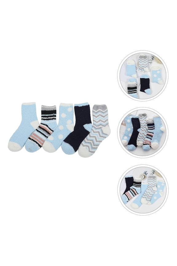5 Pairs Women's Thickened Mid-Calf Socks, Comfortable Sleeping Socks in Multiple Assorted Colors