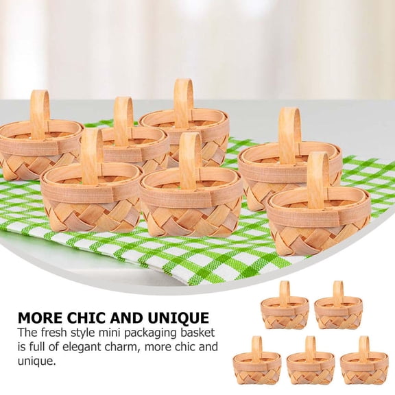 STRANDCHIC 5Pcs Baskets for Decor Bamboo Toy Round Rustic Retro Women
