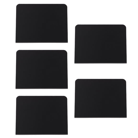 STRANDCHIC 5-Pack Black PVC Chalkboard Signs for Desktop Price Tags, Practical Supermarket Display Boards for Retail Use