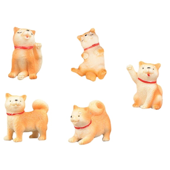 STRANDCHIC 5-Piece Resin Dog Figurine Set Decor for Indoor Display and Collectible Decoration
