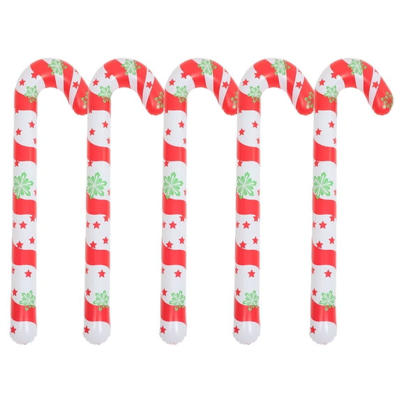 STRANDCHIC Decorative Candy Cane Balloons Multi Color PVC for Christmas 5Pcs