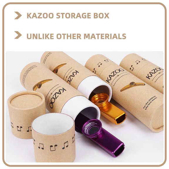 STRANDCHIC 5Pcs Portable Paper Kazoo Box Shock Absorption Wind Instrument Storage
