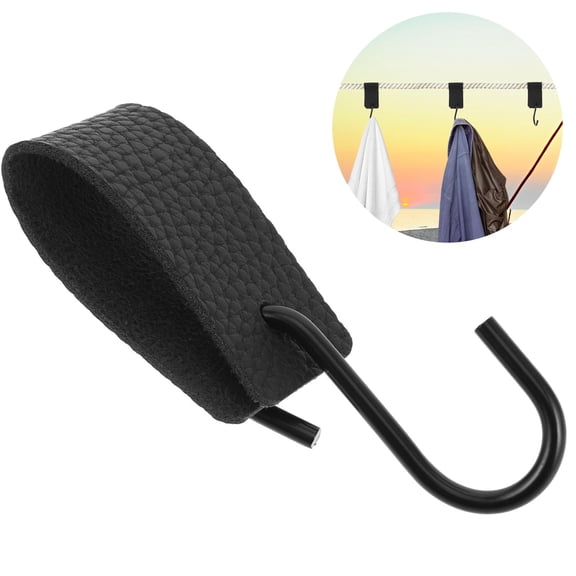 STRANDCHIC Black Metal Wardrobe Hole Hooks 5-Pack and Outdoor Friendly for Everyday Use