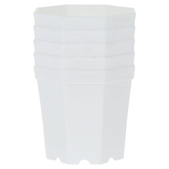 STRANDCHIC 5Pcs Small Plastic Flower Pot White Breathable Storage Use Decorative Planter