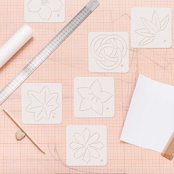 STRANDCHIC 5Pcs White Quilting Template Sewing Ruler Plastic Precision Tailor Craft Tool