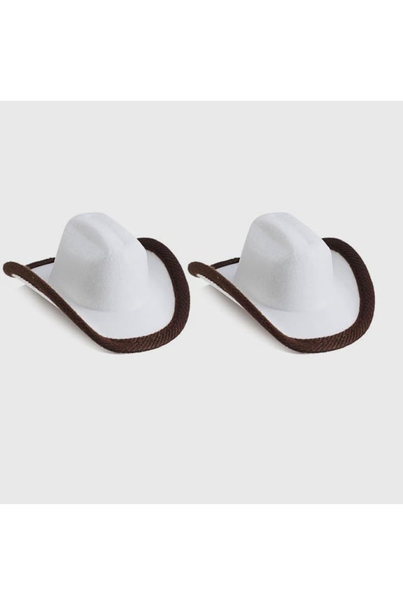 5-Pack Tiny White Hats for Wine Bottles, Reusable Party Decorations Made of Polyester Non-Woven Fabric