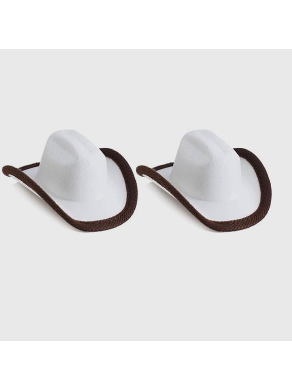 5-Pack Tiny White Hats for Wine Bottles, Reusable Party Decorations Made of Polyester Non-Woven Fabric