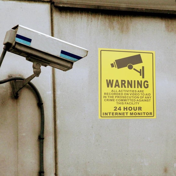 STRANDCHIC 5Pcs Employees Only Sign Video Warning Stickers for Security Monitoring