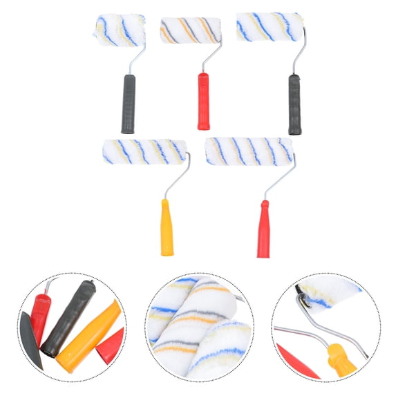 STRANDCHIC 5Pcs Fiber Roller Brush for Painting and Drawing with Practical Corner Repair Feature