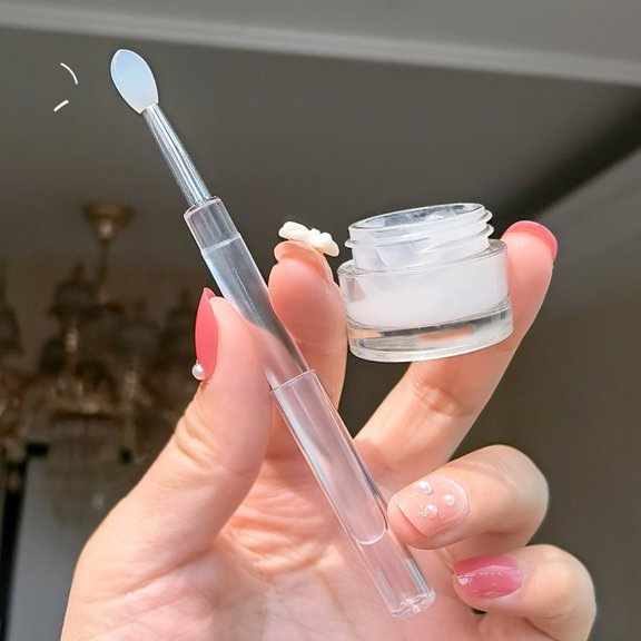 STRANDCHIC 5Pcs White Silicone Eyeshadow Brush Set with Comfortable Grip and Portable Design