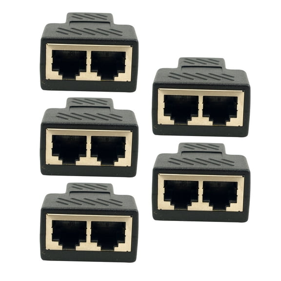 STRANDCHIC 5-Pack Ethernet Splitter Socket Network Connector Coupler for Signal Transmission and Network Extension