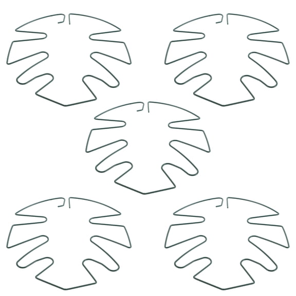 STRANDCHIC Green Iron Monstera Leaf Trellis for Climbing Plants Garden Use 5Pcs