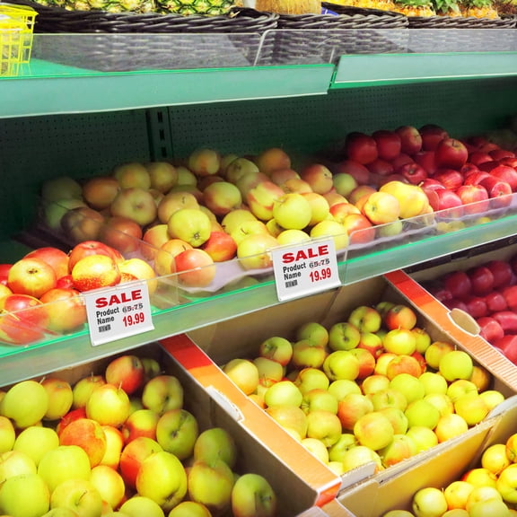 STRANDCHIC 60 Pcs Clear Plastic Price Holders with Elastic Clips for Store Shelf Sign Display and Labeling