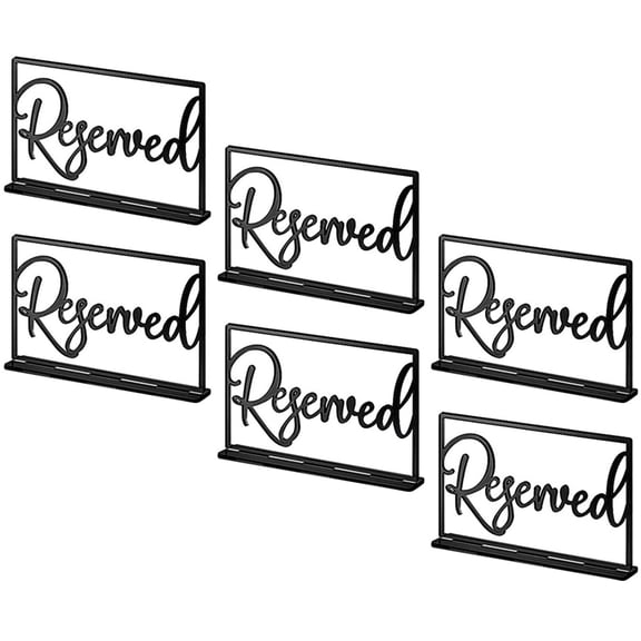 STRANDCHIC Reception Signs Reserved Table Indication Acrylic 6Pcs for Weddings Dinner Parties