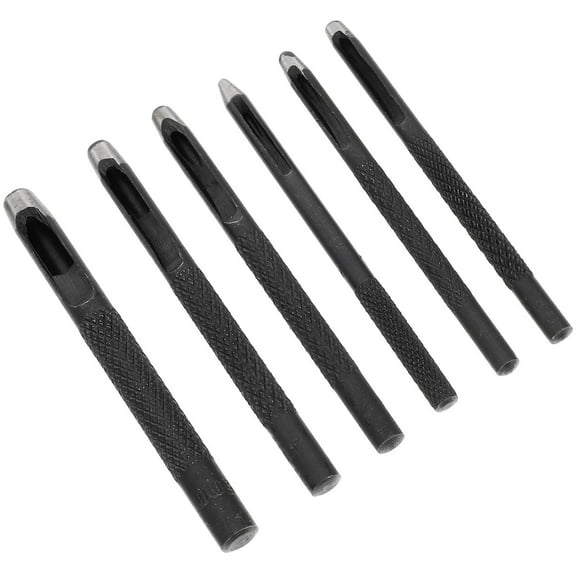 STRANDCHIC 6Pcs Hollow Punch Set Black Steel for Crafting