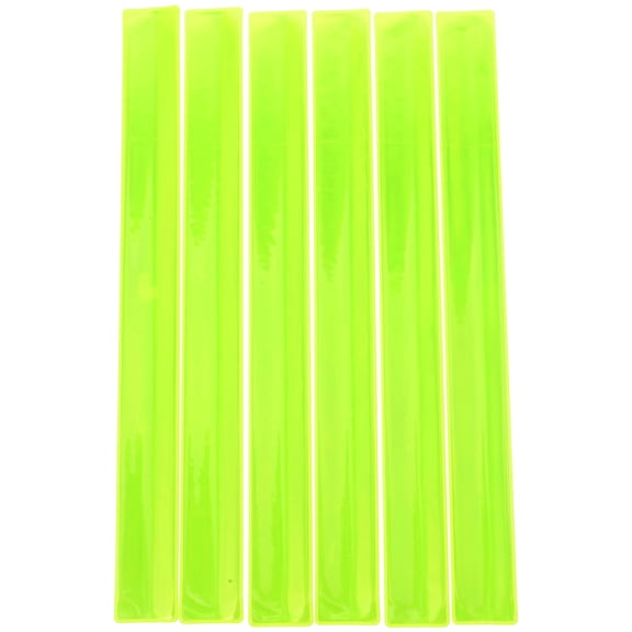 STRANDCHIC 6Pcs Reflective Yellow Armband for Riding Safety Adjustable Snap Bracelet for Running Biking