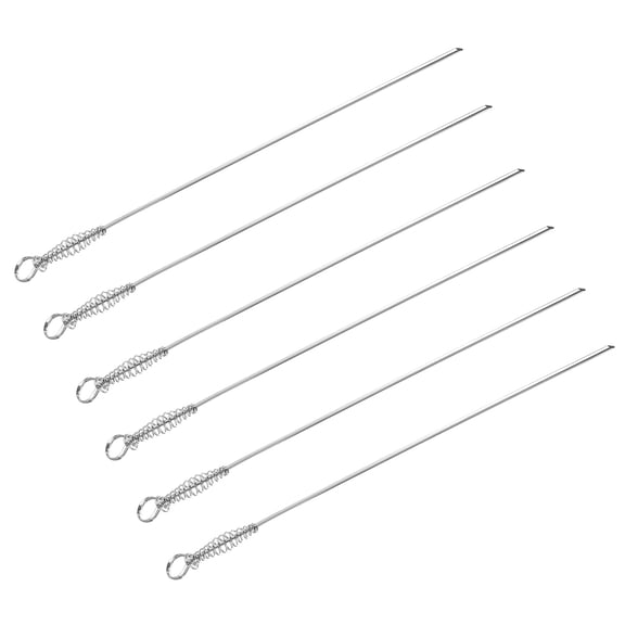 STRANDCHIC 6Pcs Spring Barbecue Sticks Stainless Steel Skewers Reusable Dishwasher Safe Bbq Tools